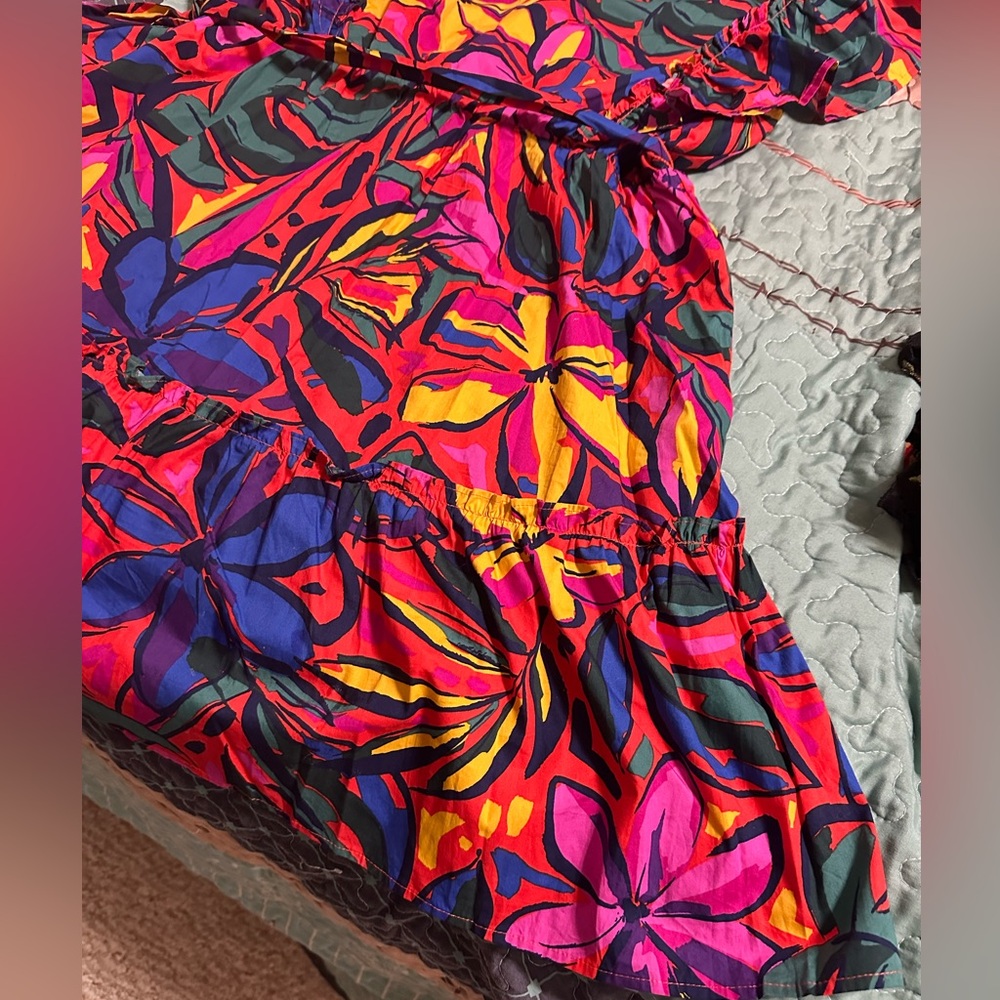 Sugar lips Vibrant Multicolor Floral Dress XL - Picture 6 of 10